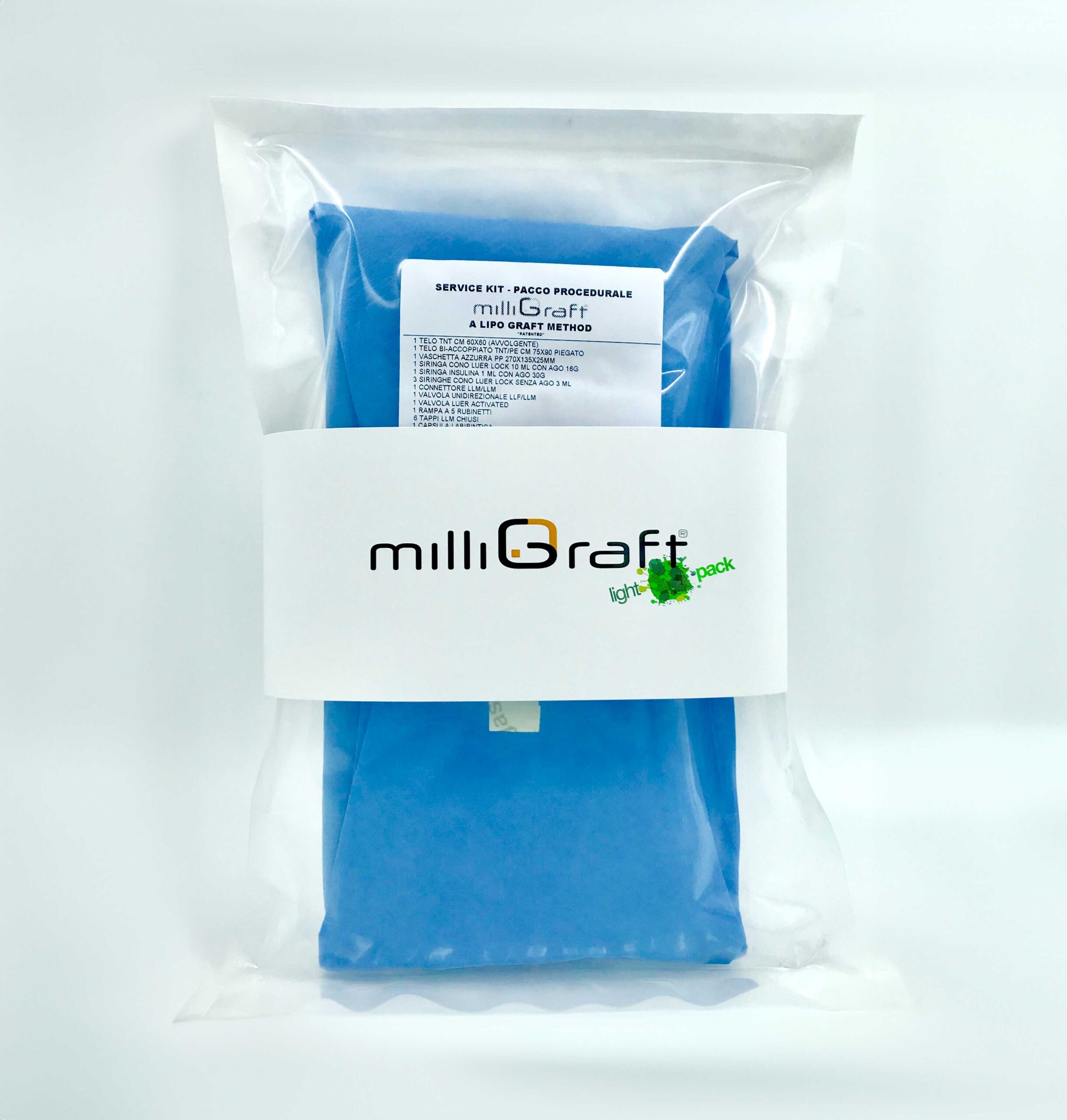 milligraft kit Light Pack il kit brevettato per la selezione autologa di cellule mesenchimali adulte MSCa da tessuto adiposo